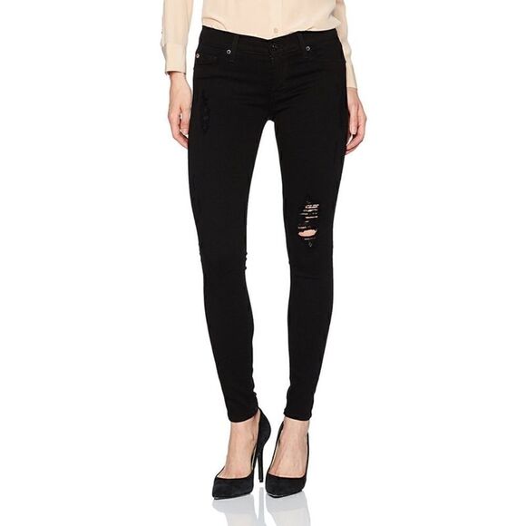 Hudson Krista Skinny Black Distressed Jeans 25 - Picture 1 of 7